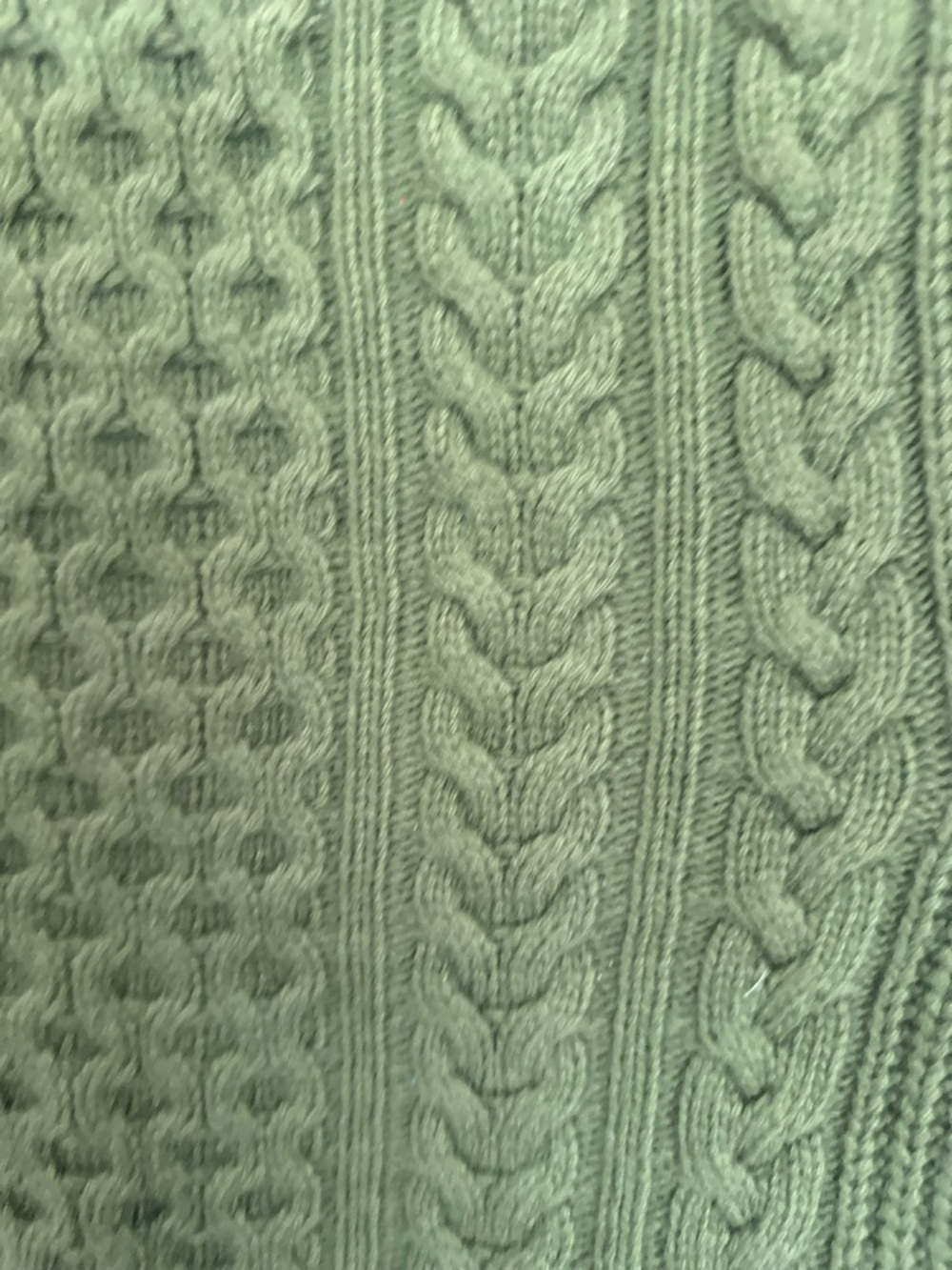Sezane Olive Green Cable Knit Button-Front Sweater Vest - Picture 6 of 7